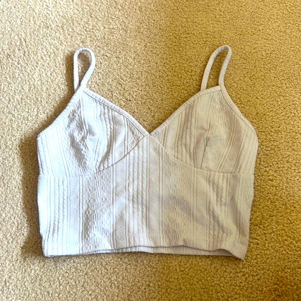 white cropped tank